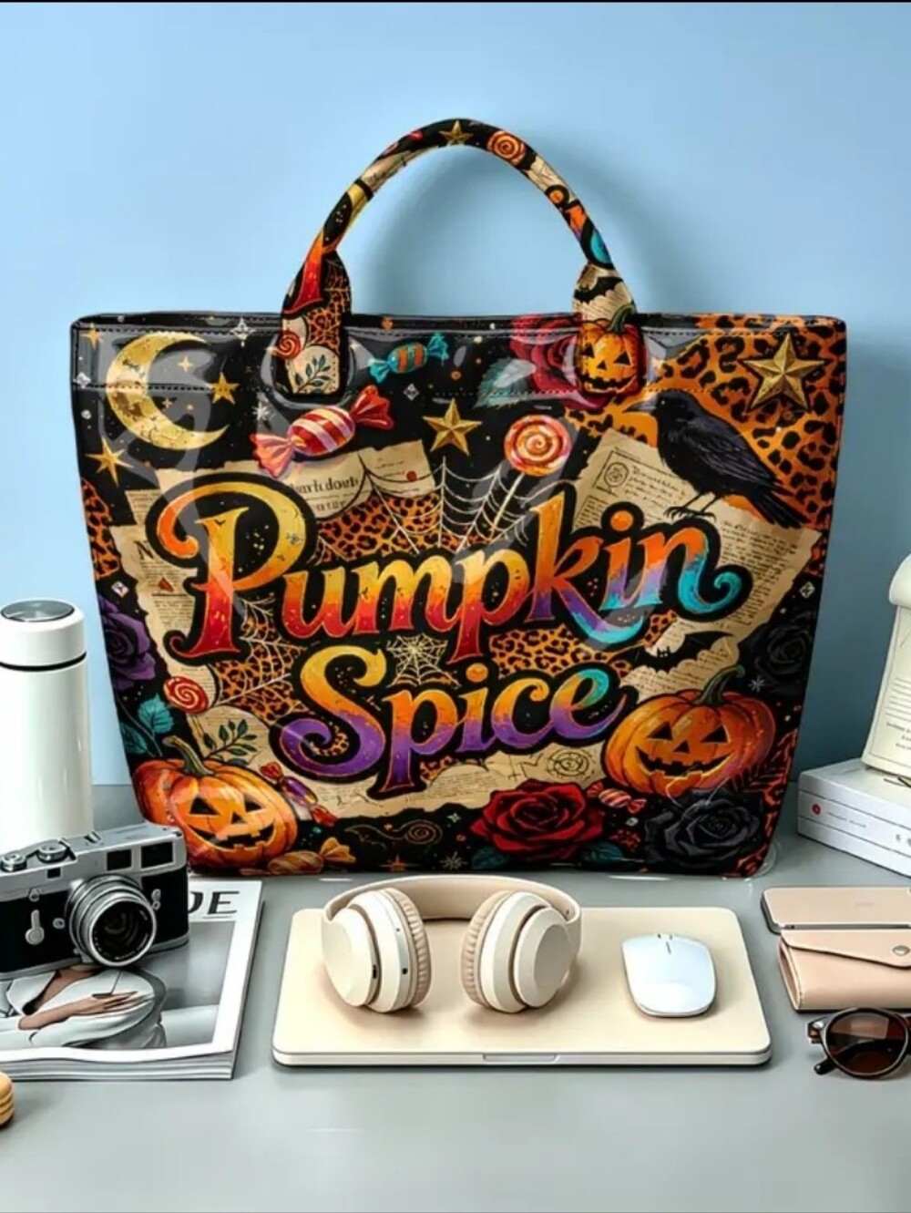 Pumpkin Spice Carry Tote PVC Bag